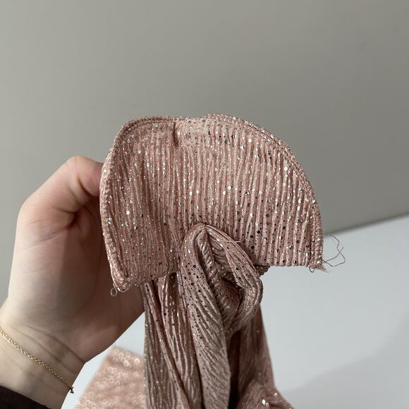 Sabina Musayev Skylar Dress Womens Small Pink Metallic Tiered Cocktail Ballerina - Picture 11 of 14